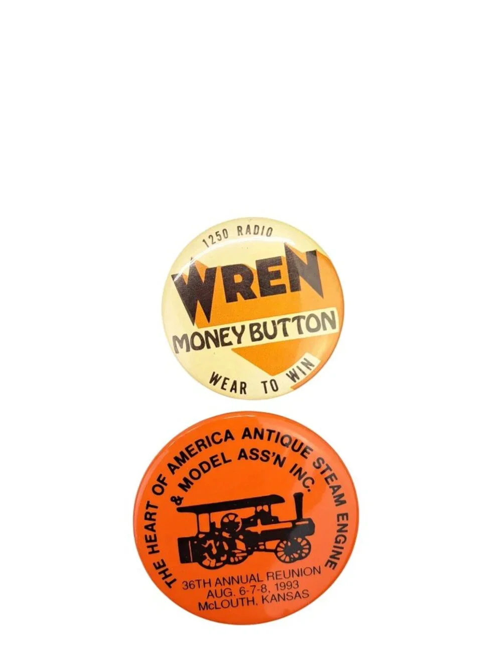 Vintage Topeka Kansas Buttons Lot Of 10 Railroad Days Wren Lake Shawnee Pow Wow